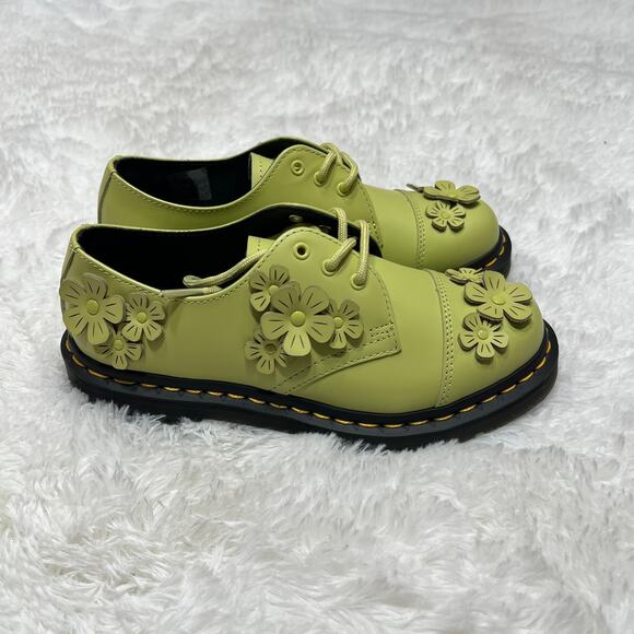 DR MARTENS 1461 FLOWER OXFORDS FLWR GREEN SIZE 6 SHOES LOAFERS FLORAL - Picture 4 of 7